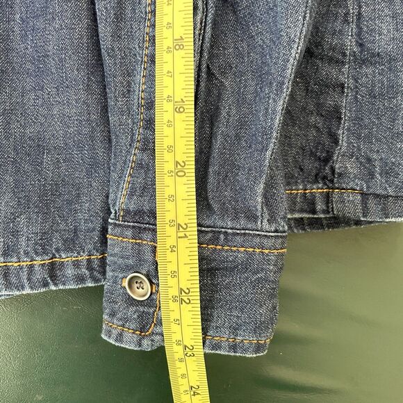 Soft Surroundings Womens Denim Blouse Jacket Size M Button Up Western Boho - Picture 8 of 11